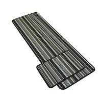 Stripe Runner and Doormat Set Grey 57 x 230cm and 57 x 40cm