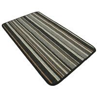 Stripe Runner and Doormat Set Grey 57 x 100cm and 57 x 40cm