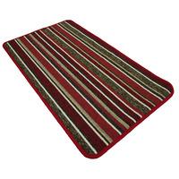 Stripe Runner and Doormat Set Red