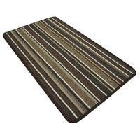 Stripe Runner and Doormat Set Brown 57 x 100cm and 57 x 40cm