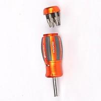 Steel Shield 6 In 1 Mini Ratchet Aluminum Handle Screwdriver /1 Sleeve