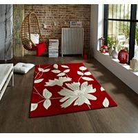 Stylish Stain Resistant Hand Tufted Red Floral Rug 2085 - Phoenix 120cm x 170cm (3\'11\