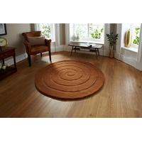 Stylish High End Thick Wool Brown Circle Rug - Lena 180cm(5ft\'11\