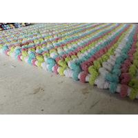 striped cotton pastel bath mats pom pom 50cm x 50cm 1ft 8 x 1ft 8