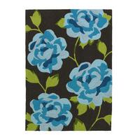 Stylish High Class Vibrant Blue Floral Pattern Rug 793 - Phoenix 120cm x 170cm (3\'11\