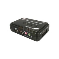 startechcom 2 port black usb kvm switch kit with audio and cables dual ...