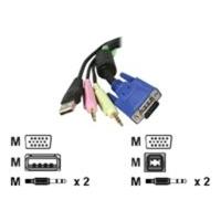 Startech 10 Ft 4-in-1 USB VGA Audio - And Microphone KVM Switch Cable En