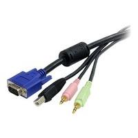 Startech 6 Ft 4-in-1 Usb Vga Kvm Switch Cable With Audio And Microphone