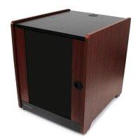 startechcom 12u office server cabinet with wood finish and casters