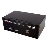 startechcom 2 port dvi vga dual monitor kvm switch usb with audio