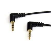 startech 1ft slim 35mm right angle stereo audio cable malemale black