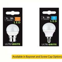 Status UltraBrite 3W Opal Warm White LED Round Golf Ball Light Bulb