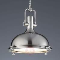 Striking Boston hanging light, matt nickel