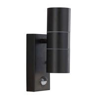 Stainless Steel Outdoor Wall Lamp With Black Motion Sensor