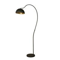 Stephen Floor Lamp In Sand Black With Gold And Black Inner Shade