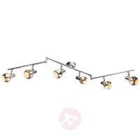 Striking 6-blb ceiling lamp Nian with effect glass