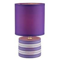 Striped base  purple-white table lamp