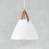 Strap 27 glass pendant light with leather hanger