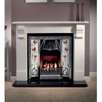 stourhead agean limestone fireplace package with toulouse cast iron ti ...