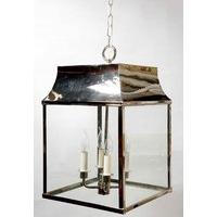 Strathmore N463A Solid Brass Nickel Plated 4 Light Hanging Lantern