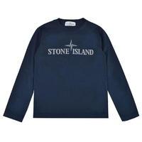 stone island children boys long sleeved logo t shirt