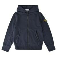 STONE ISLAND Junior Boys Logo Hooded Zip Sweatshirt