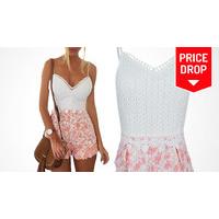 strapless floral summer playsuit