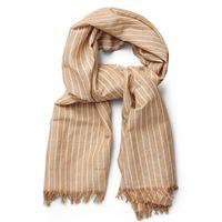 Striped Linen Scarf - Warm Khaki