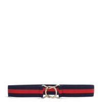 striped elastic belt bright red