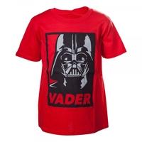 Star Wars Kids Unisex Darth Vader Framed Closeup 110/116 Red T-Shirt