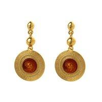 Stonehenge Amber Gold Plated Earrings