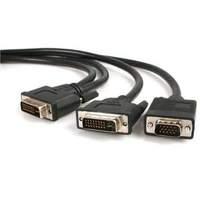 StarTech.com 6ft DVI-I Male to DVI-D Male and HD15 VGA Video Splitter Cable