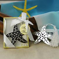 starfish stainless steel bookmark favor with tassel