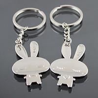 Stainless Steel Wedding Keychain Favors-2 Piece/Set Couples Keychains Beach Theme Non-personalised Rabbit Design Valentine\'s Day