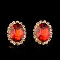 Stud Earrings Women\'s Brass Earring Crystal / Rhinestone