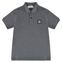 stone island junior boys short sleeved logo polo shirt