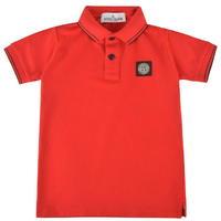 stone island junior boys short sleeved logo polo shirt