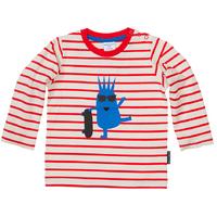 striped monster print top red quality kids boys girls