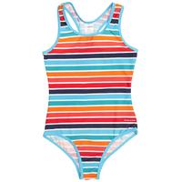 Striped Girls Swimsuit - Blue quality kids boys girls