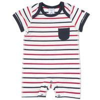 Striped Newborn Playsuit - White quality kids boys girls