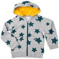 star print kids hoodie grey quality kids boys girls