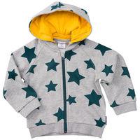 star print baby hoodie grey quality kids boys girls