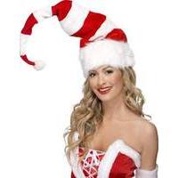 Striped Santa Hat Red And White