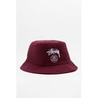 stussy stock burgundy bucket cap maroon