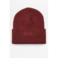 Stussy Tonal Stock Cuff Burgundy Beanie, MAROON