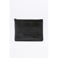 Status Anxiety Antiheroine Black Crocodile Pouch, BLACK