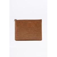 Status Anxiety Antiheroine Tan Crocodile Pouch, BROWN