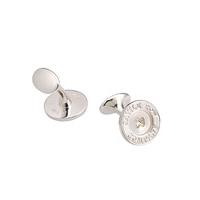 Sterling Silver Round Button Cufflinks - Savile Row