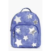 Star Print Backpack - blue