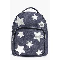 Star Print Backpack - grey
